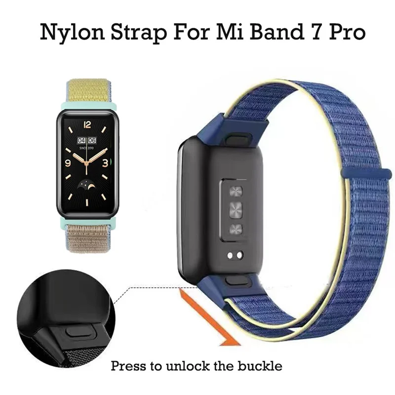 Armband für Xiaomi Mi Band 7 Pro Armband Nylon geflochten mehrfarbig Sport Solo Loop Armband für Mi Band 7 Pro Armband Armbanduhr