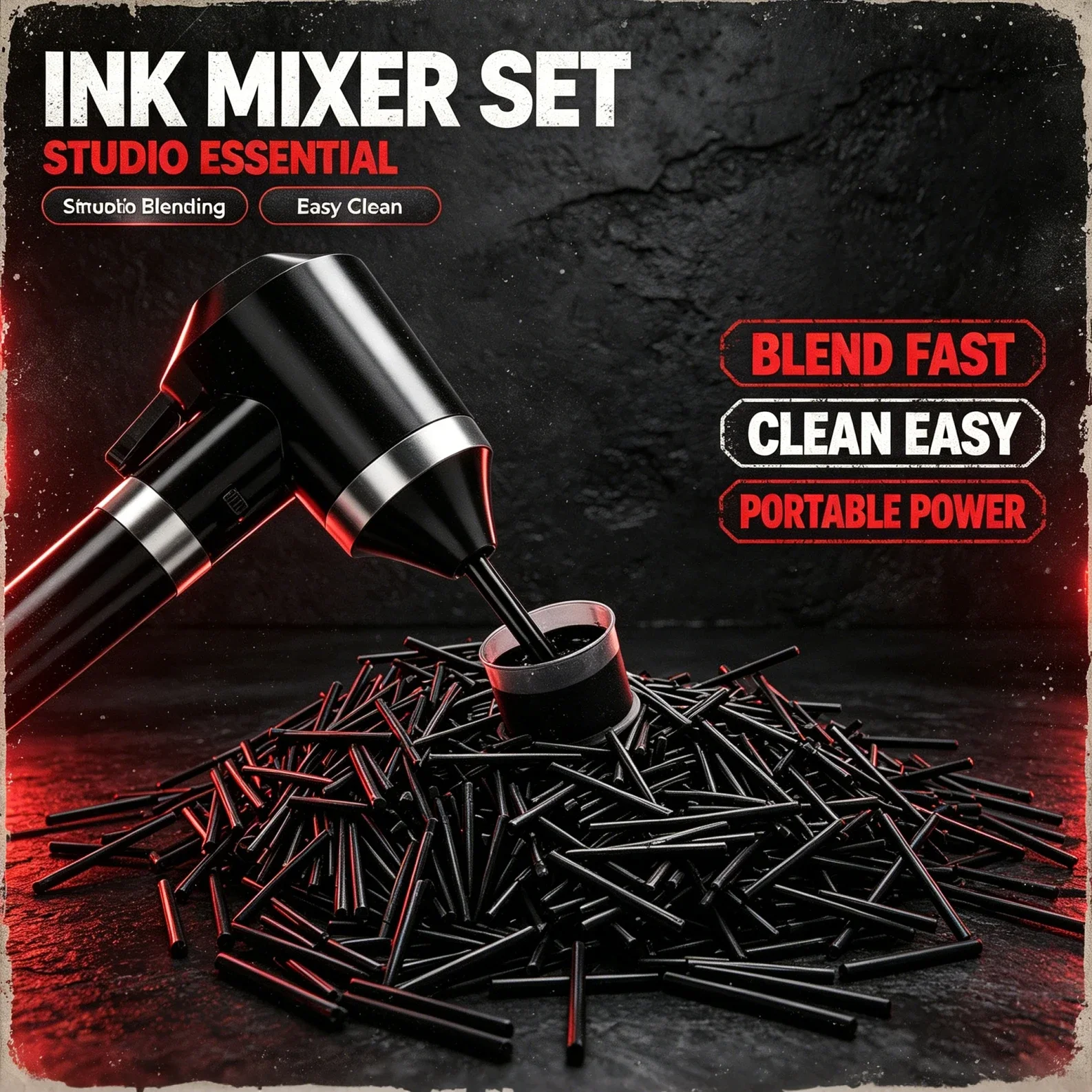 Tattoo Pigment Makeup Electric Ink Mixer with Mixing Sticks Set Eyebrow Color Supply Tool Convenient Agitator Machine