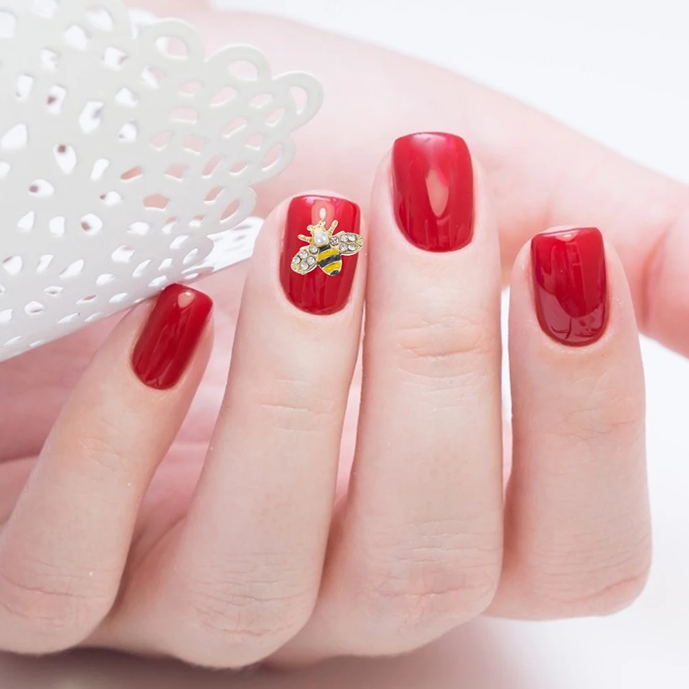 

12Pcs Bee Nail Art Embellishments DIY Charms Rhinestone Decoration Jewelry Supplies Nail Decoration Charms Bee Jewelry for Nails