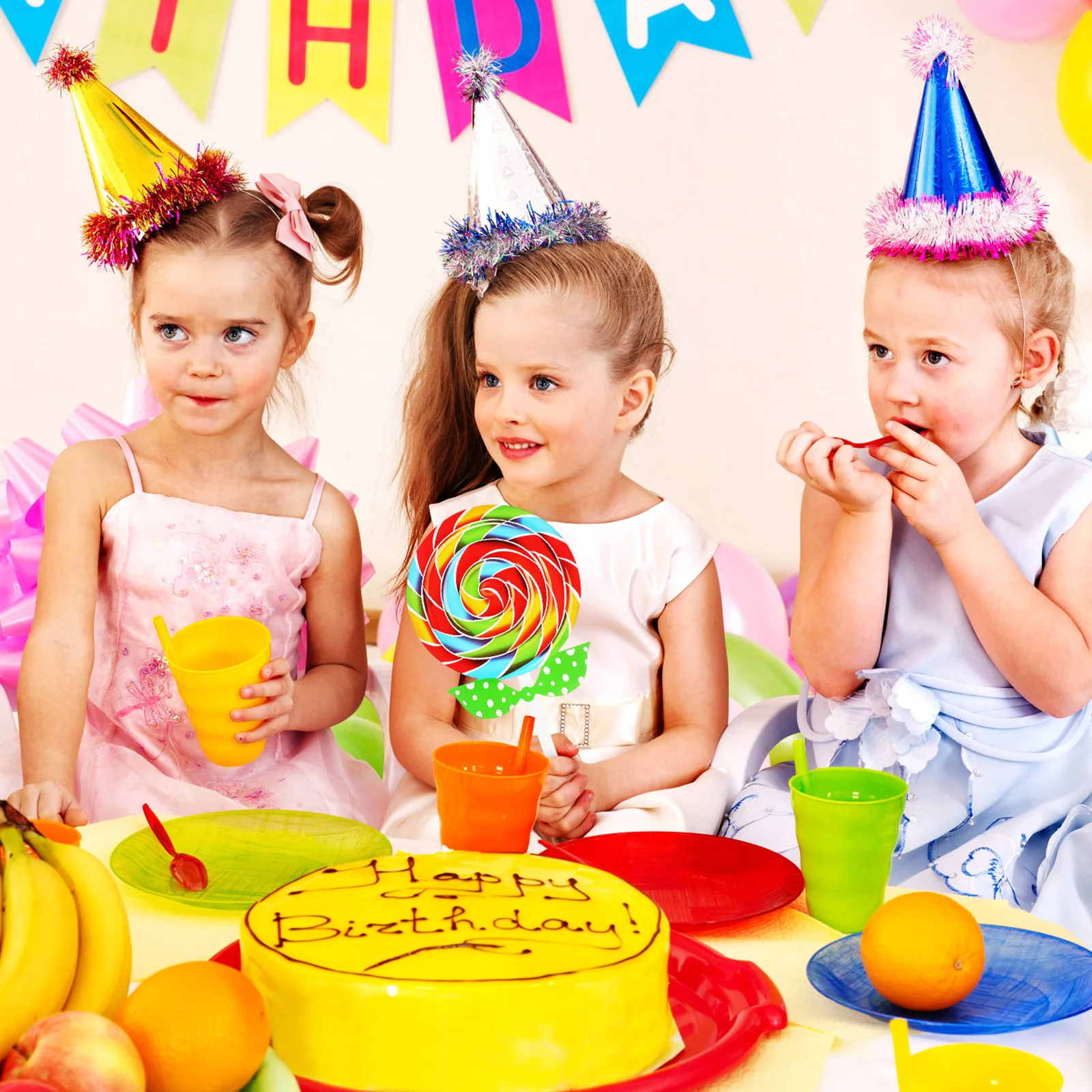 

2 Pcs Props Giant Simulation Lollipop Decorations Bright Colors H made Fun Photo Party Accessories