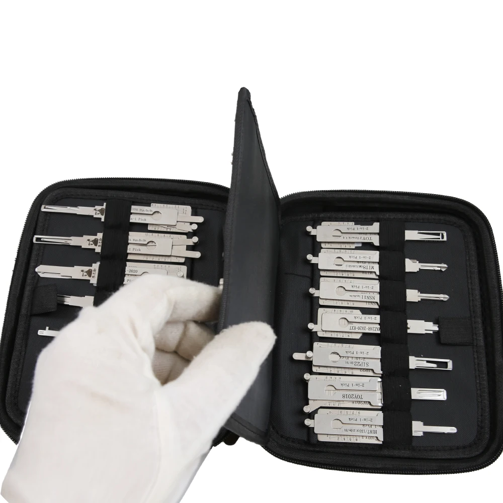 28 Pcs Locksmith Supplies Original Lishi 2 In1Lock Pick Tool With Bag Car Lock Cylinder Open Reader Key Decoder For Japan
