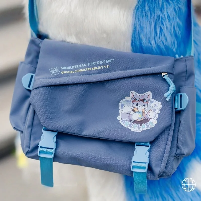 Fur-Paw Shoulder Crossbody Bag Furry Peripheral Outdoor Waterproof Backpack Messenger Bag Casual Satchel Students Unisex
