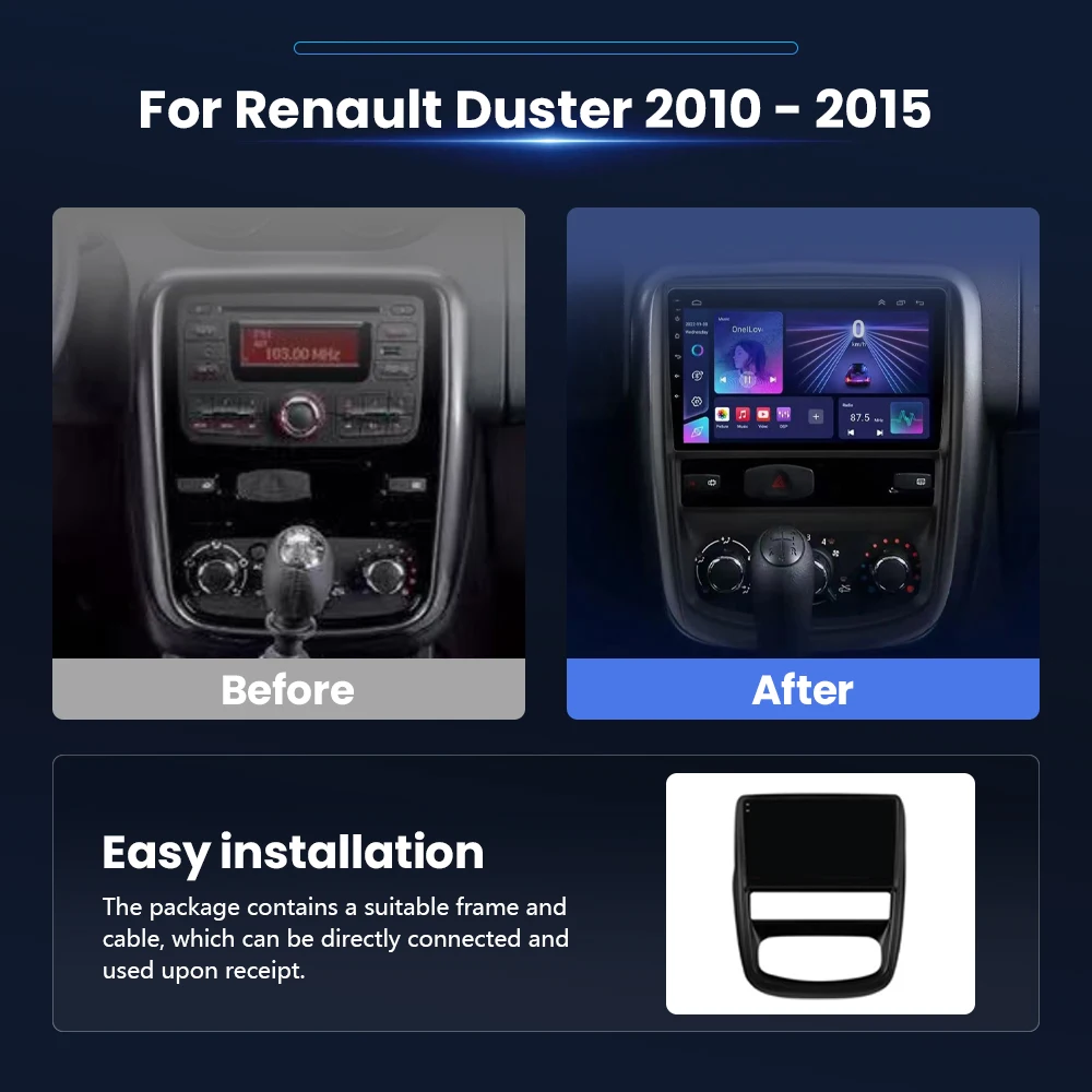 Android 16 Carplay Auto Car Radio For Renault Duster 2010 2011 - 2015 Multimedia 2K Screen Player Stereo Head Unit BT Snapdragon