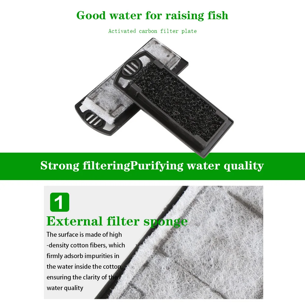 Auqarium Filter Cartridges Hang On Filter Replacement Plates Carbon Turtle Tank Filter Sponges Compatible