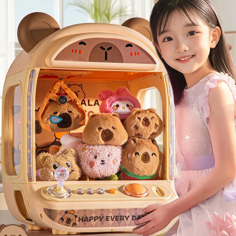 DIY Doll Machine Kids Coin Operated Play Game Mini Claw Catch Toy Crane Machines Music Doll Children Xmas Gifts Toys
