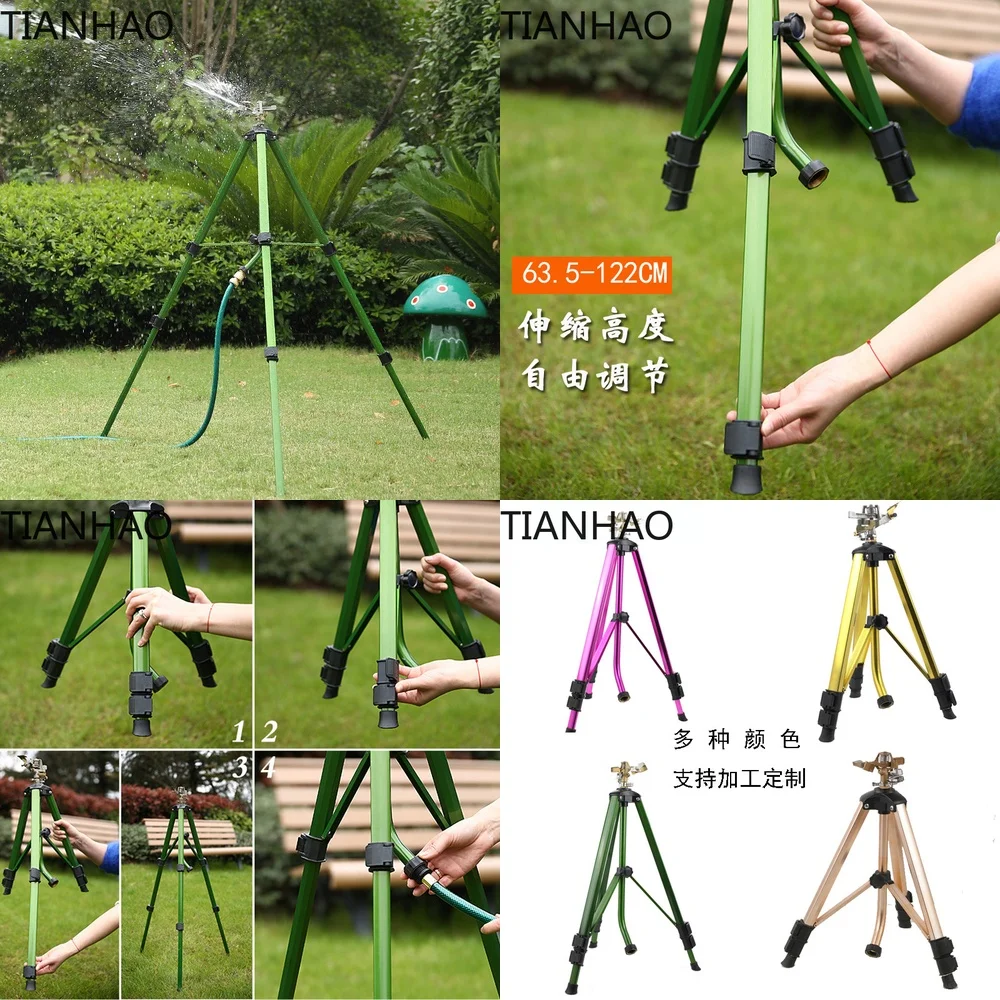 360 Degree Rotating Arm Sprinkler Head for Garden Lawn Irrigation System with Tripod Stand Outdoor Watering Tool for