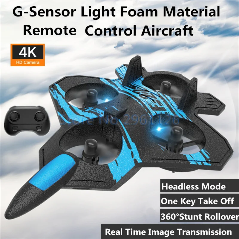 G-Sensor Light Foam Remote Control Aircraft 2.4G 4K Image Transmission Headless Mode One Key Take Off RC Drone Quadcopter Toy