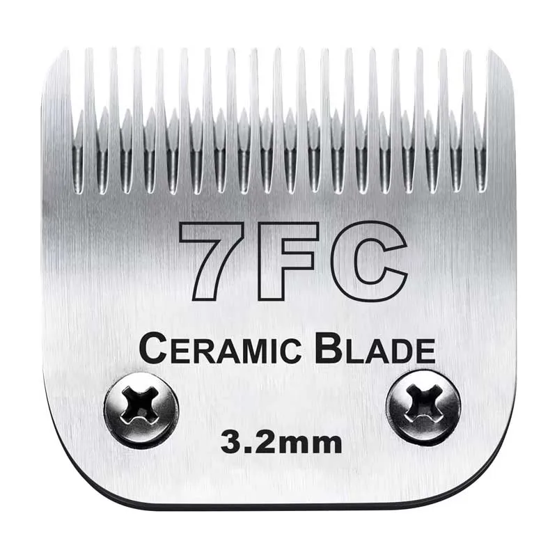 7FC Detachable Pet Clipper Blades Set Compatible With For Most Andis, Oster, Wahl A5 Clippers, Ceramic &Carbon Steel Blade