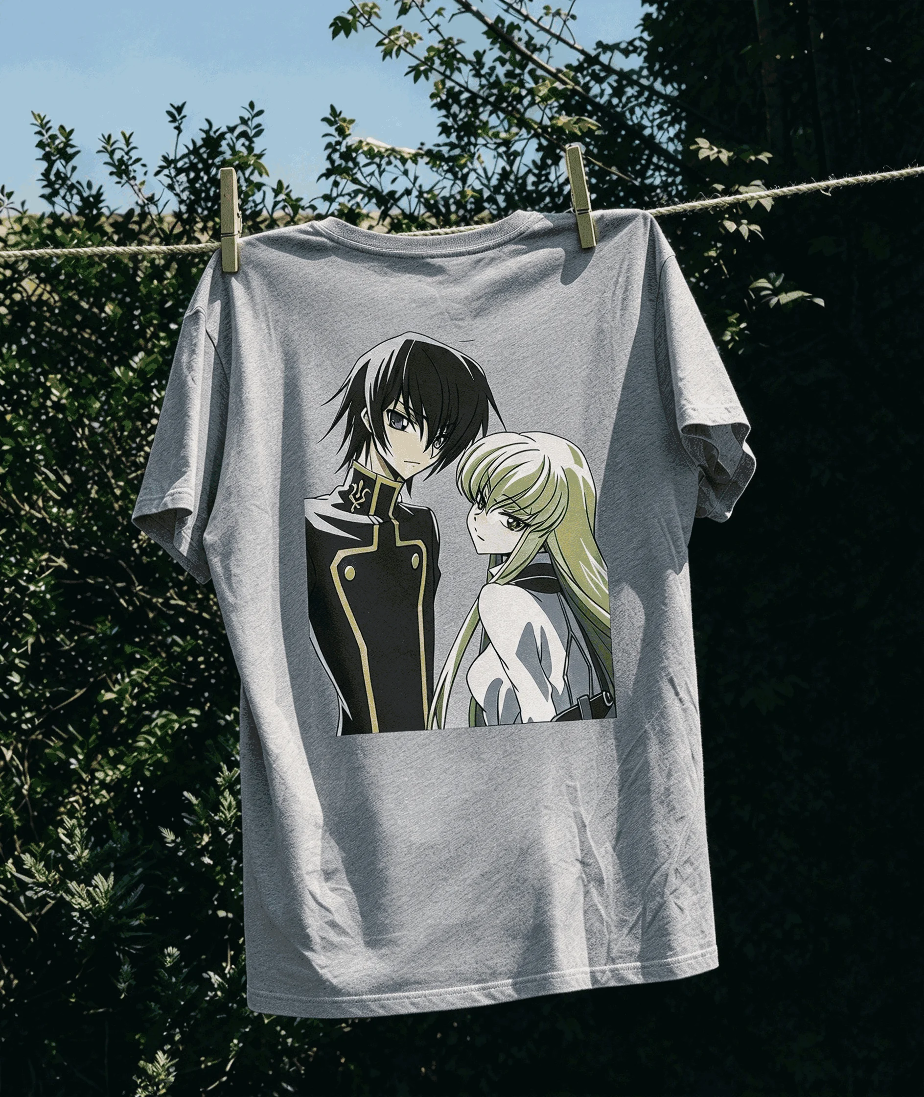 Code Geass Cotton Retro Unisex Casual Fashion T-shirt High Street Oversized Unisex Trendy Print T-shirts for Men Women Couples