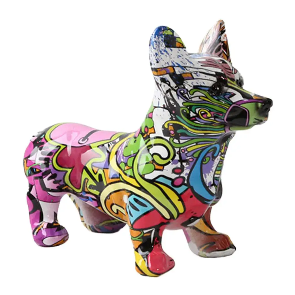 Simple Resin Simulation Animal Colorful Home Furnishings Dog