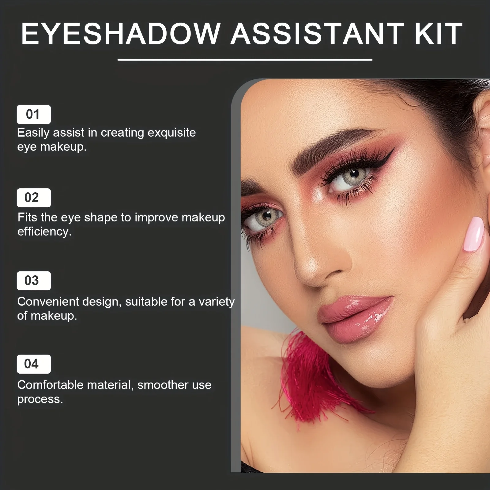 Asistente de maquillaje de ojos: 2 pinceles especiales para sombra de ojos, herramientas para sombra de ojos, plantillas de maquillaje rápidas, moldes para sombra de ojos, adecuados