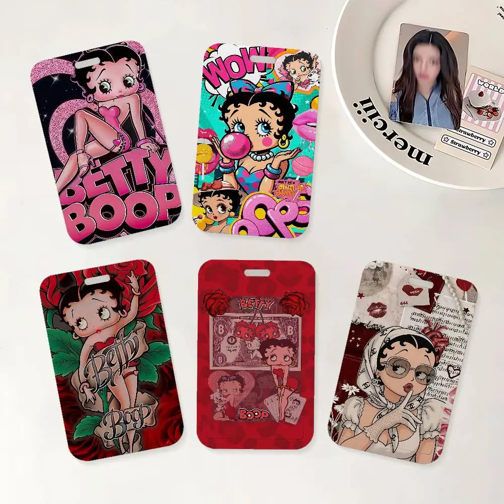 Cute B-Bettys B-Boop ID Badge Card Holder Lanyard Kids Credit Card Case Neck Strap Door Card Holder Credentials Gift