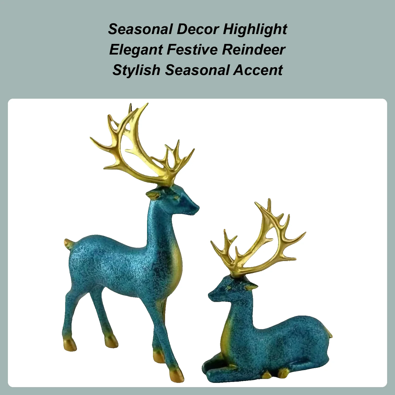 Christmas Reindeer 2 Pieces Modern Realistic Christmas Deer Decor Table Centerpieces For Shelf Table Mantel Living Room Entryway