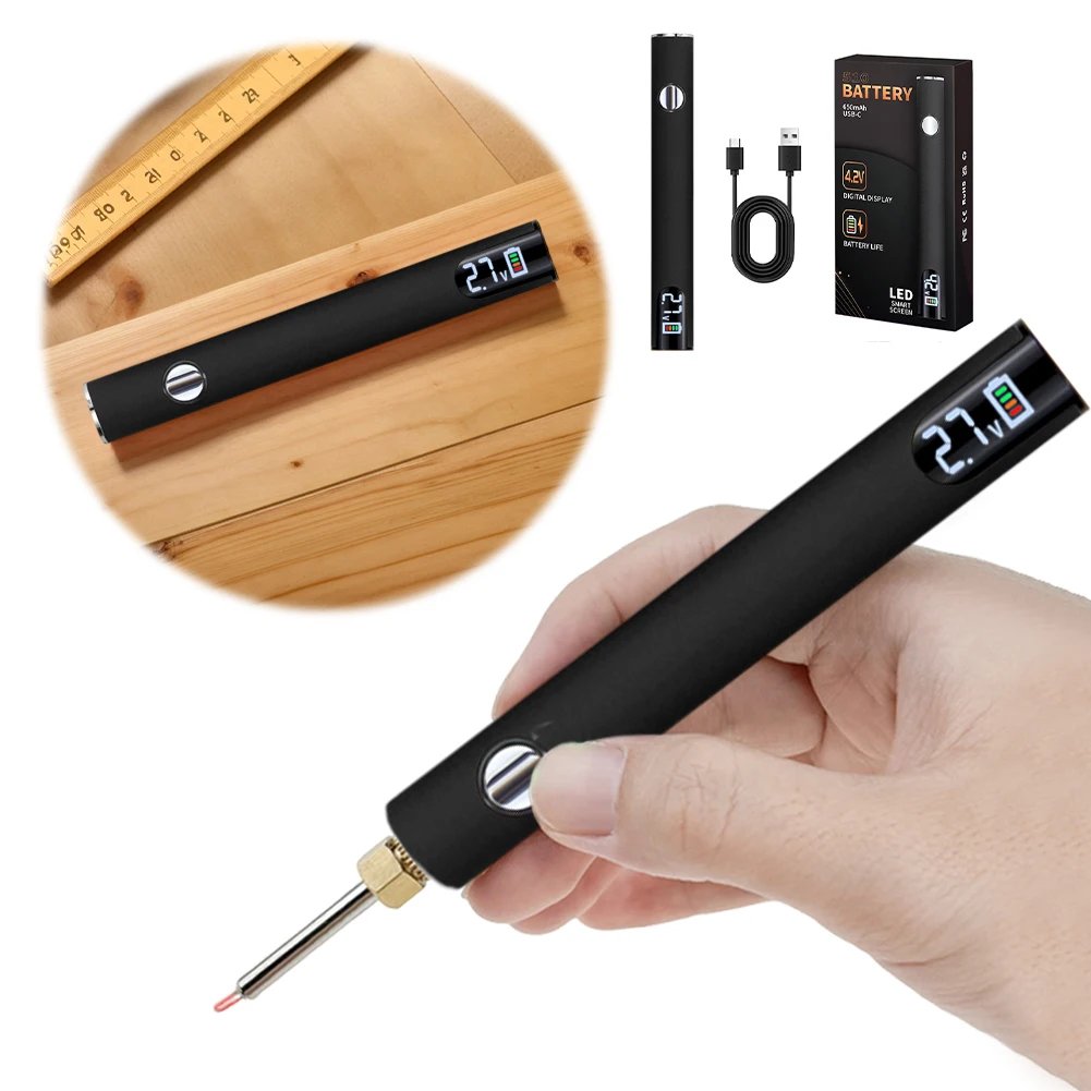 

Умный паяльник с аккумуляторной тележкой 510 с резьбой (без жала для паяльника) (черный)