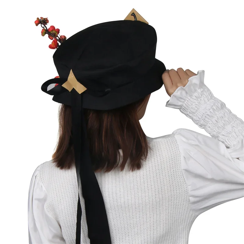 Juego Hu Tao sombrero Cosplay mujer boina de ala ancha Anime juego disfraz accesorios Halloween sombreros accesorios regalo de Navidad