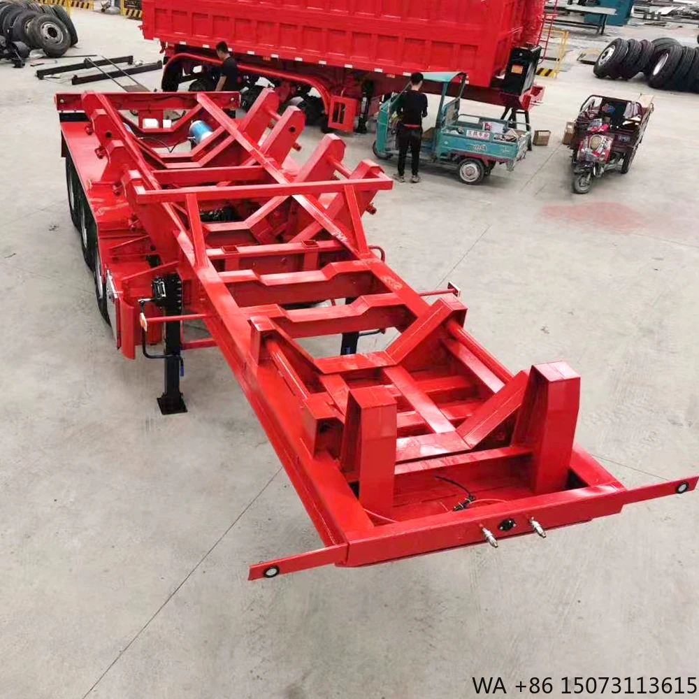 3-Axle 20ft 45ft Skeletal Steel Coil Cradle Trailer 40ft Skeleton Chassis Semi-Trailer