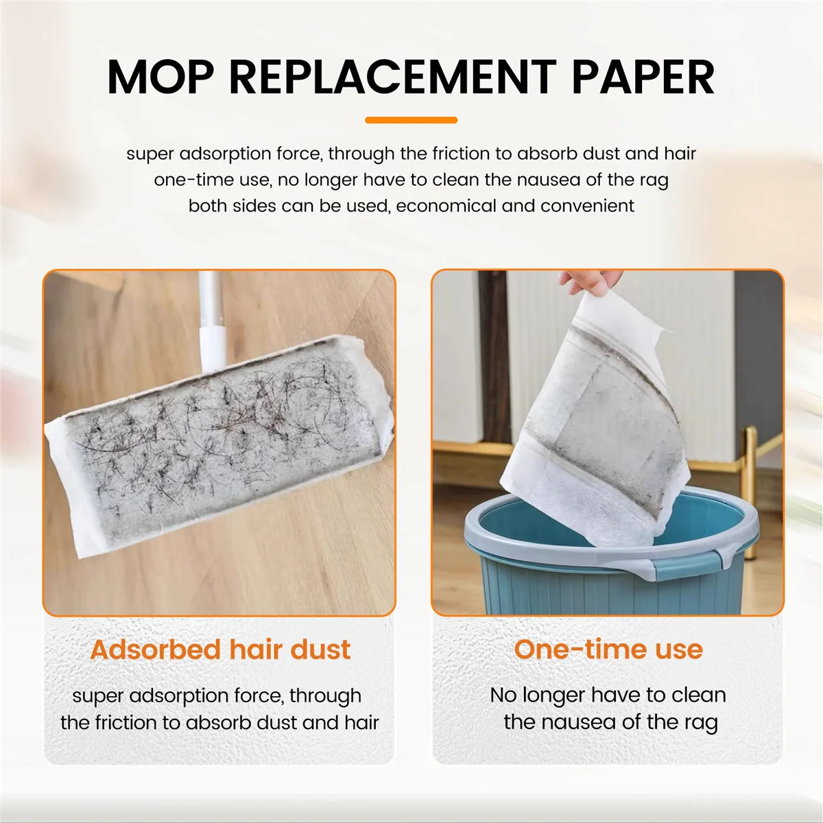 NEW 180PCS Disposable Sheets Floor Cleaning Wipe Electrostatic Mop Dust Paper