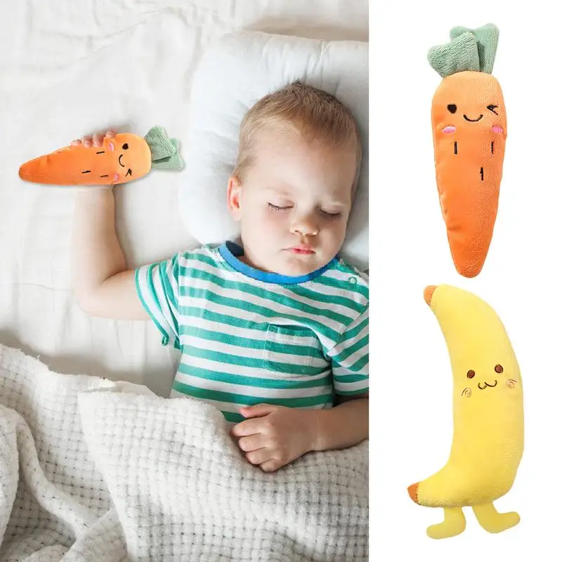 Toddler Plush Sleep Soother Toy Stuffed Carrots Doll for Toddler Toddler Sleep Soothers Toy Developmental Hand Grip Toy for Kids