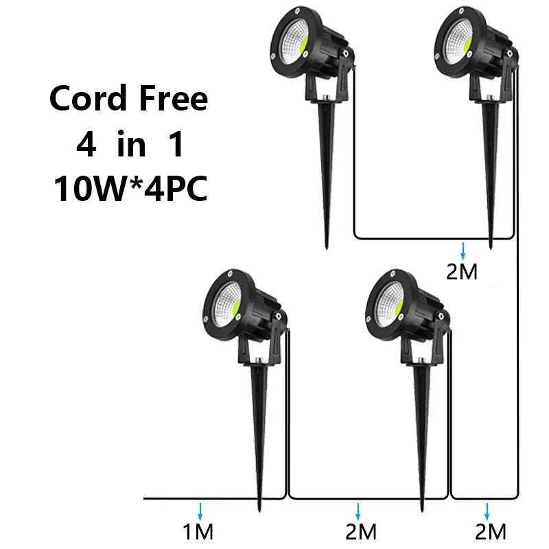 Connect The Cable Combination 8-In-1 6-In-1 Garden Decorative Lawn Light 10W Ip65 Waterproof Garden Spot Light Ac220 110V Dc12V