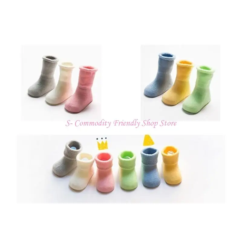 85AE Calcetines gruesos antideslizantes para bebé – Otoño/Invierno - imagen 4