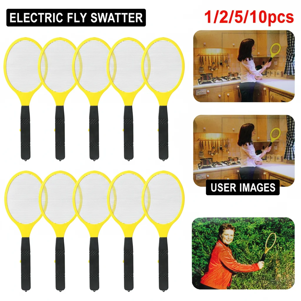 Cordless Battery-Powered Bug Zapper Electric Mosquito Killer Fly Swatter Portable Insect Stun Racket for Home Garden