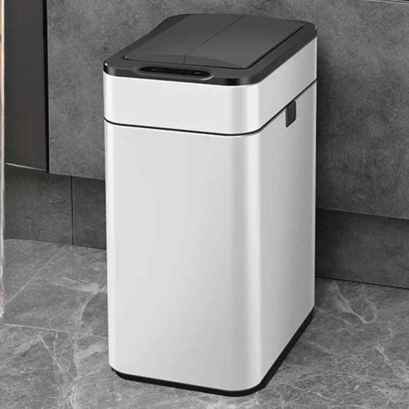 Smart Trash Can Inductive Wastebasket Large Capacity Paper Basket Dual-purpose Kitchen Home Trash Can Two-way Opening Design