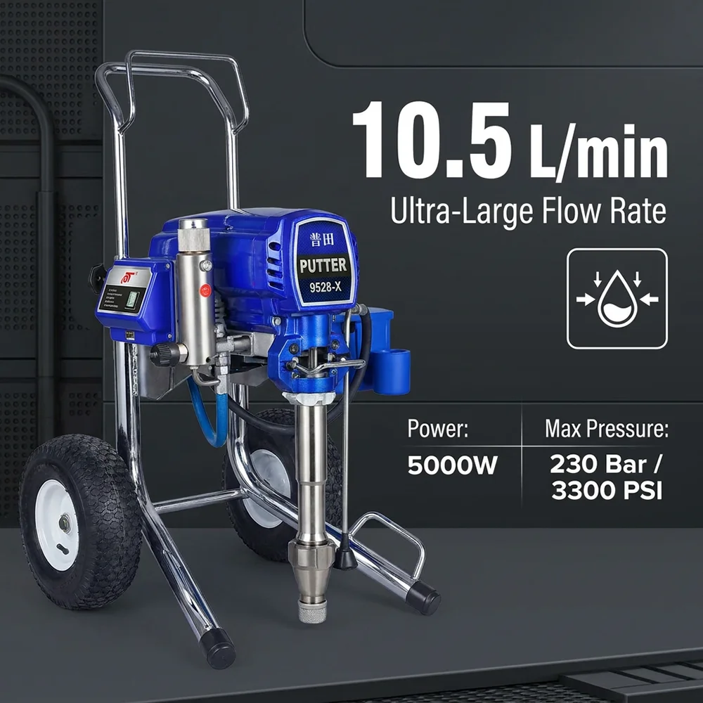 PT9528-X Mark X Class Airless Wall Painting Machine Putty Spray Painter High Pressure Electric Sprayer For Building Construction