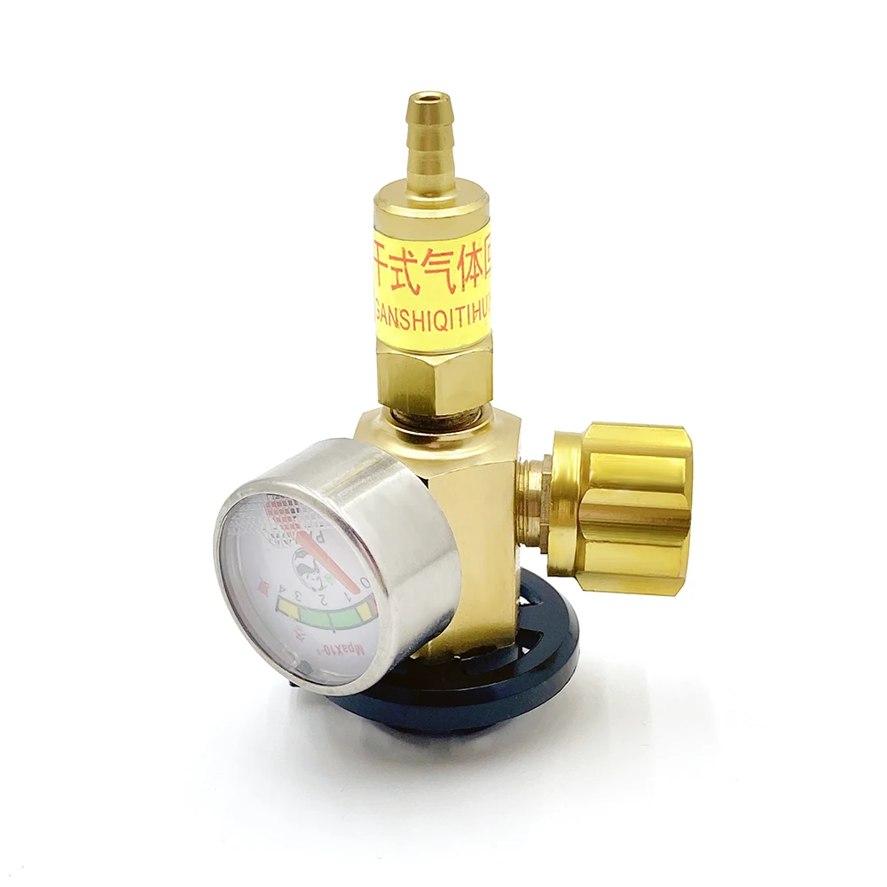 Butane Bottle Snap-On Safety Valve Gas Pressure Reducing Valve For Portable Gas Cylinders Flame Arrestor With Pressure Gauge
