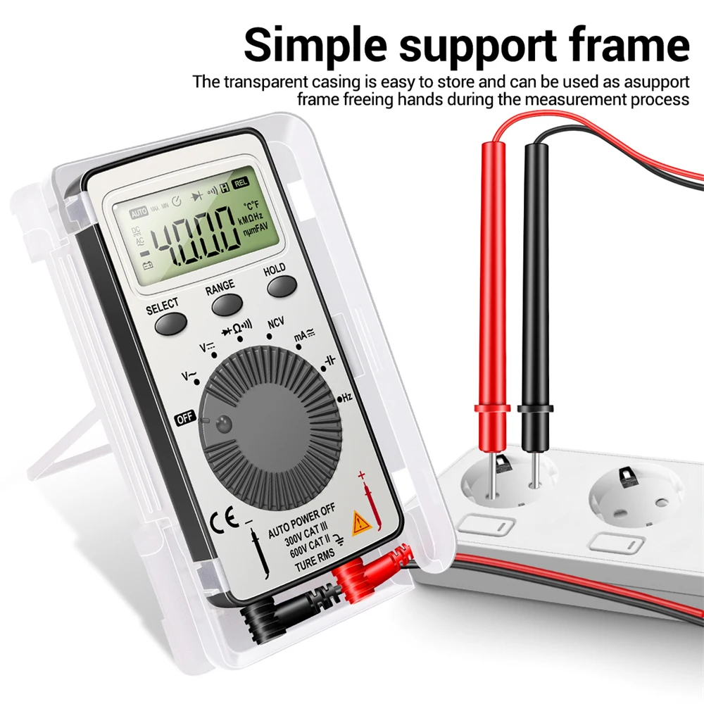 ANENG AN101 Mini Digital Multimeter Multimetro Tester DC/AC Voltage Current Lcr Meter Pocket Professional Testers with Test Lead
