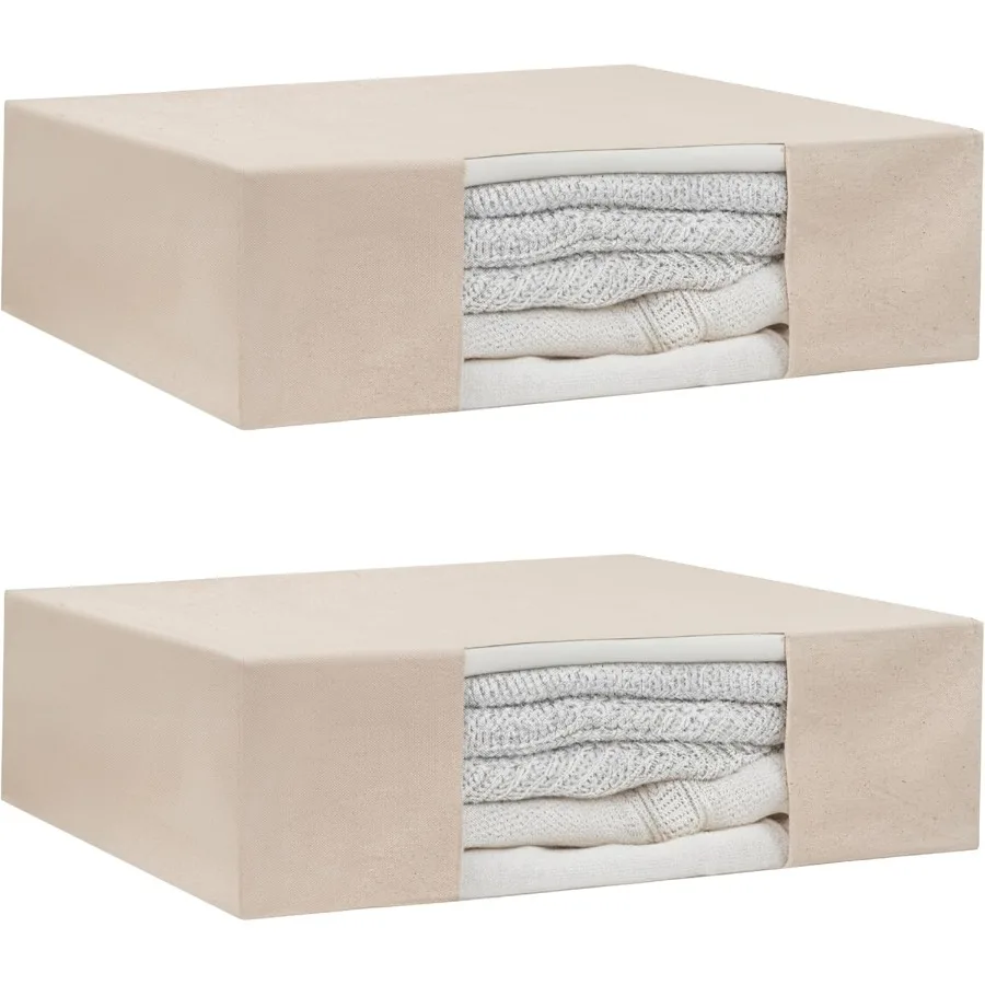 

100 Cotton Canvas Sweater Storage Bags with Zipper for Clothing Organization - Reusable Washable Breathable and Moth Proof Garm