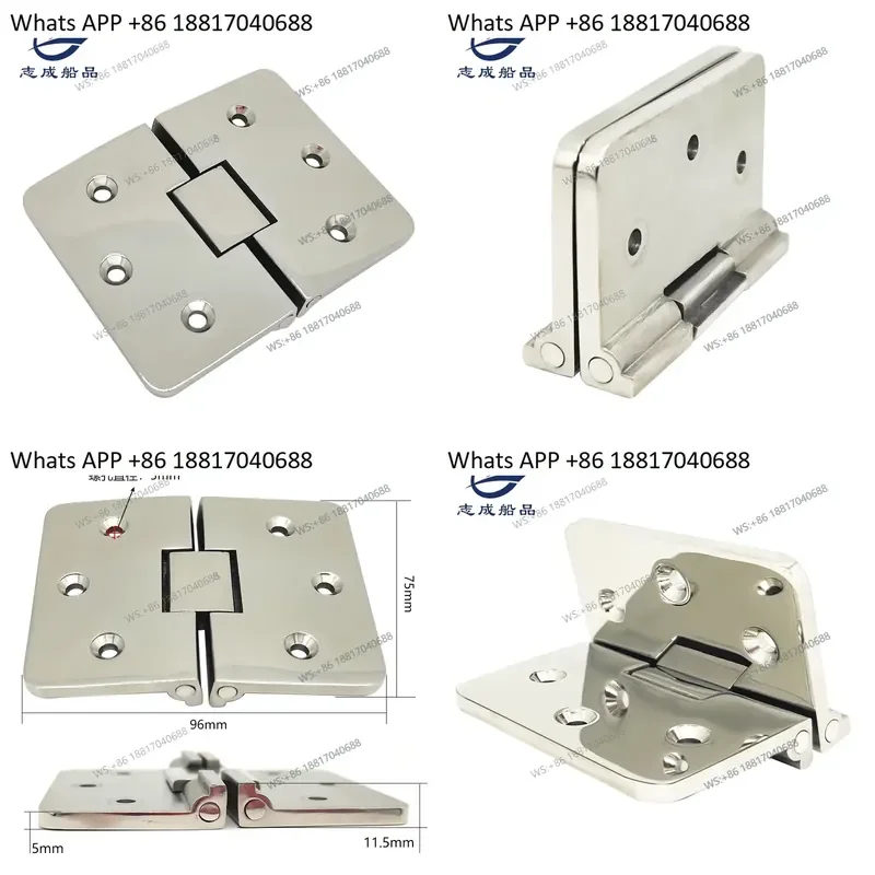 1PC for Zhicheng Thickened 316 Stainless Steel Heavy Duty Hinge Marine Deck Load Bearing Aluminum Frame Door Hardware