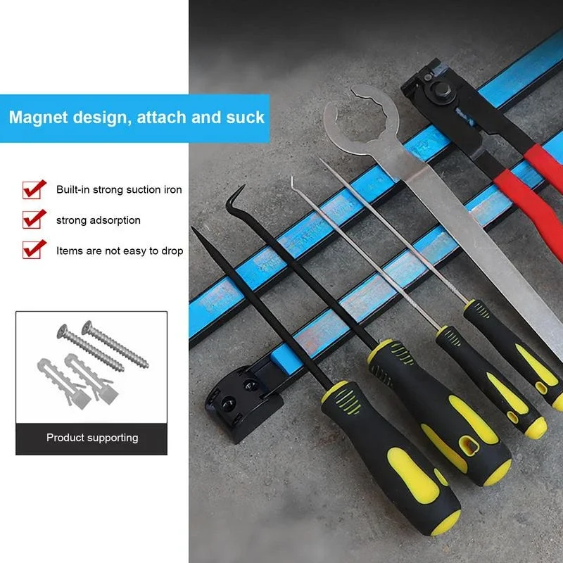 Magnetic Tool Holder Heavy-duty Magnet Tool Bar Strip Rack Space-Saving & Strong Metal Organizer Storage Rack for Knife Wrench