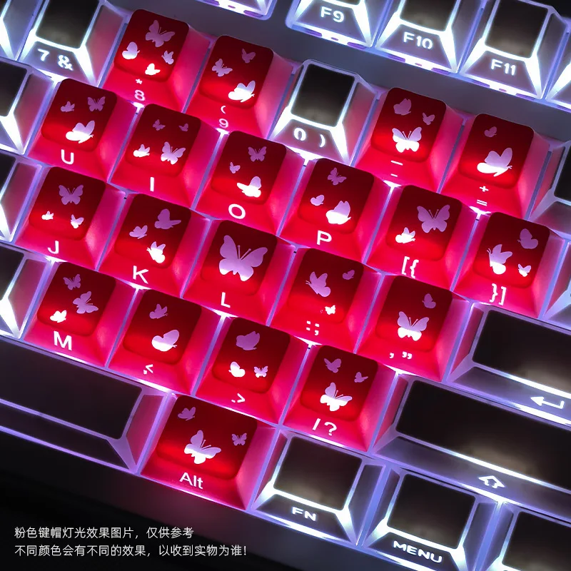 

Keycap love 21 keycaps black butterfly love supplement original side engraved transparent magnetic axis mechanical keyboard