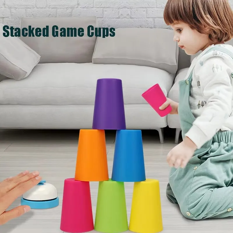 Montessori Education Toys For Children Interactive Battle Quick Stacking Cups Competitive Color Cognition Kids Educational Games