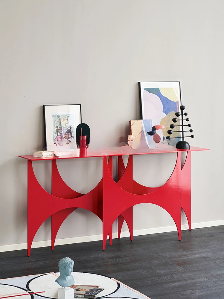 The porch desk is minimalist, and the modern entrance door against the wall is the porch desk.