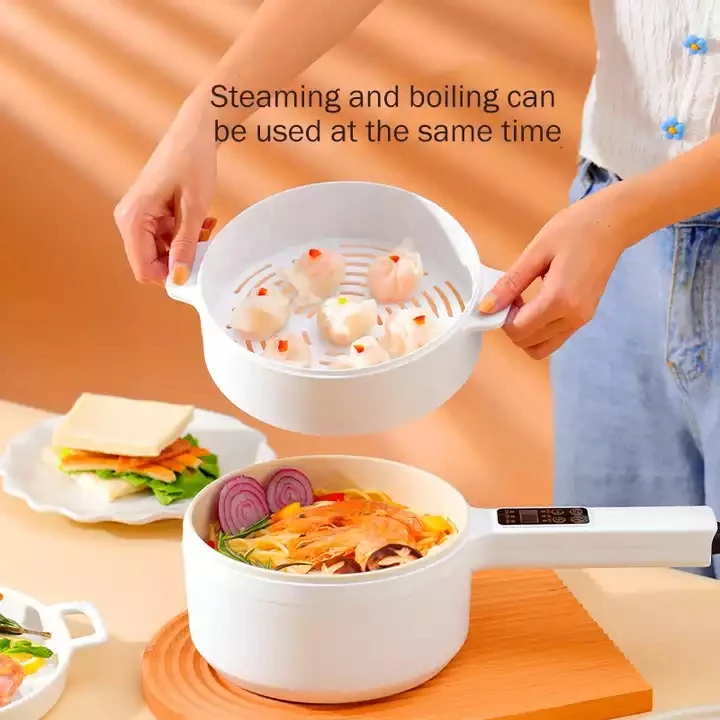 

Double Layer Mini Hot Pot Multi Electric Cooking Pots Portable Stainless Steel Electric Skillets Home Cookware