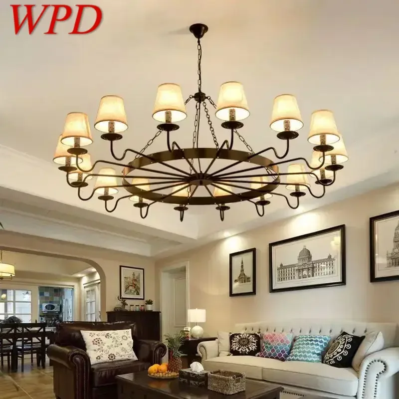 WPD American Retro Pendent Lamp Industrial Wind Living Room Restaurant Homestay Loft Clothing Store Cafe Bar Box Chandelier