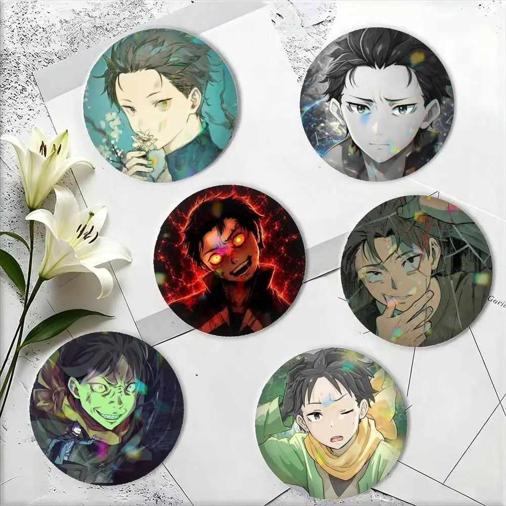 Anime Re Zero-O Natsuki Subaru 25 32 44 58 75mm Badges Personalized Round Brooches Pins Accessory Gift