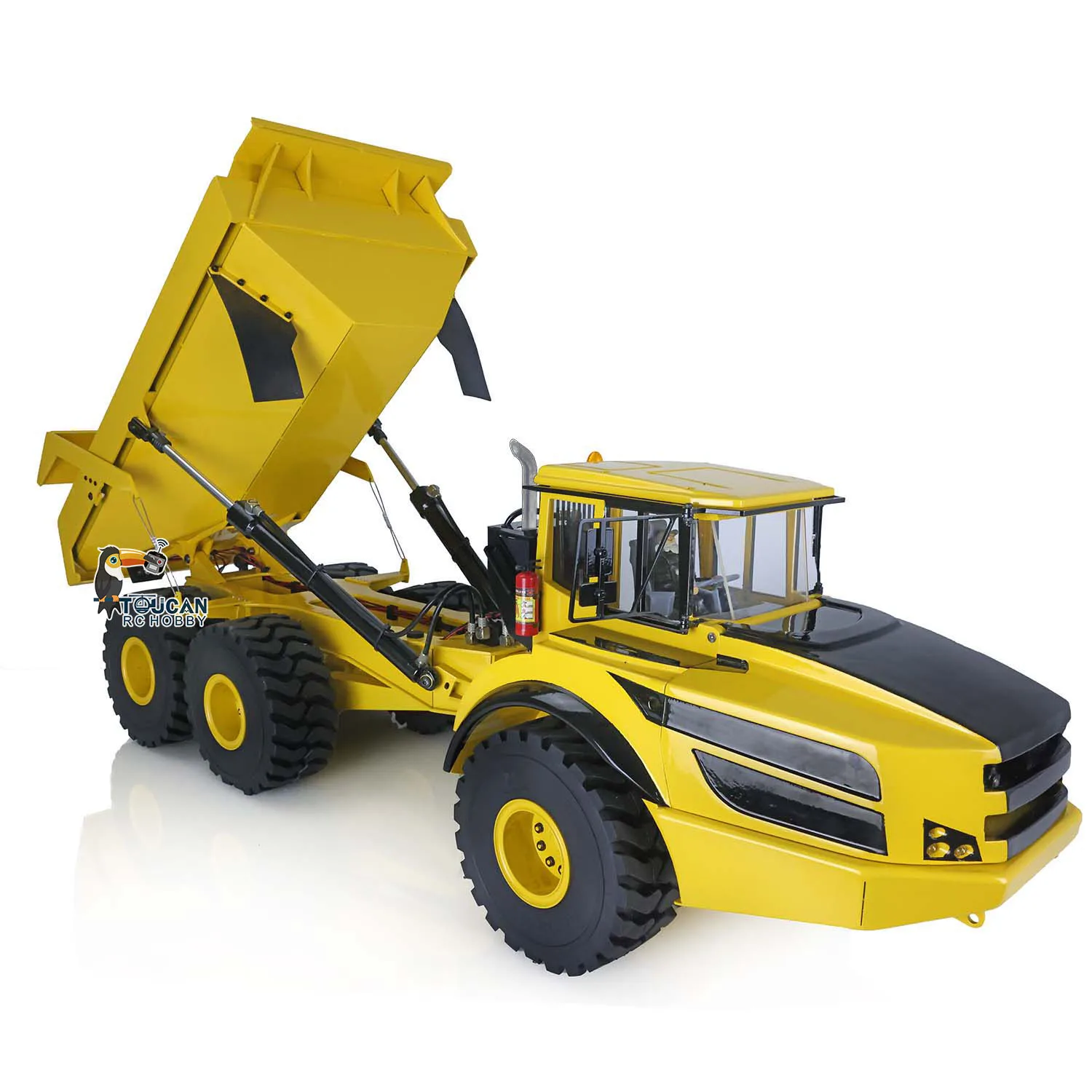 

1/14 RC Dumper 6*6 Metal Hydraulic Lifting RC Articulated TruckTipper RTR Painted Light Sound Car Toys THZH1288