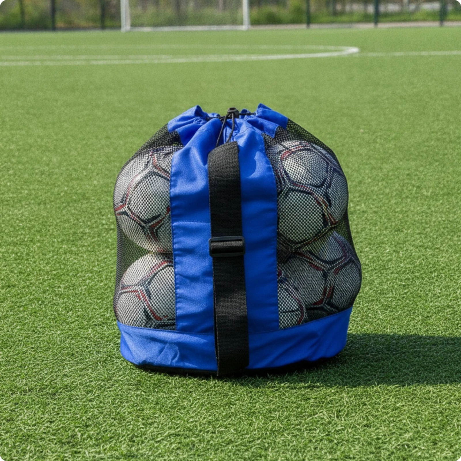 Sac de sport pour ballons avec bandoulière réglable, fermeture à cordon, léger et robuste pour les entraîneurs