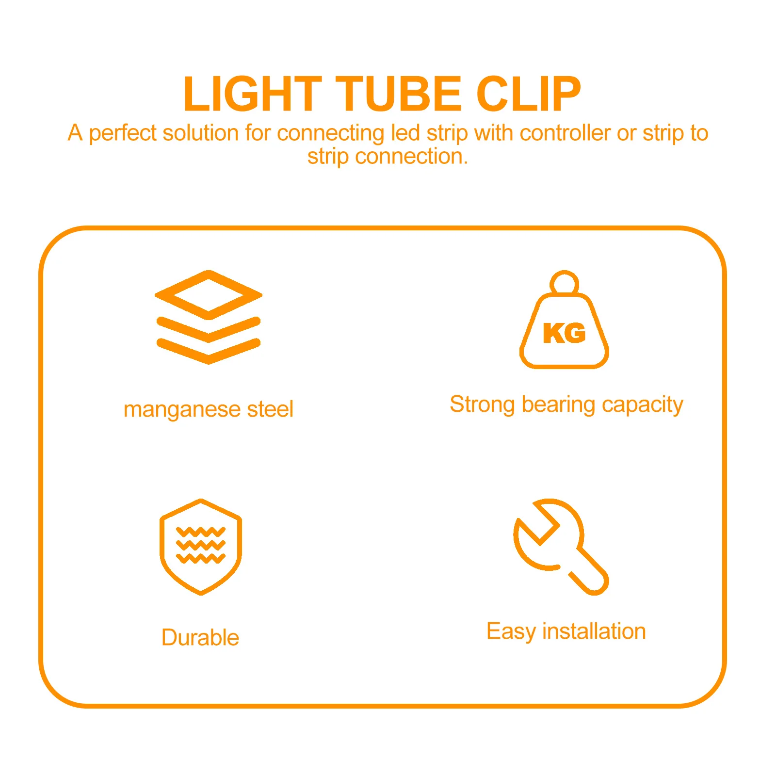 100Pcs Fluorescent Light Tube Support Manganese Steel LED Light Clip Easy Installation Stable Long Term Service Home Appliances