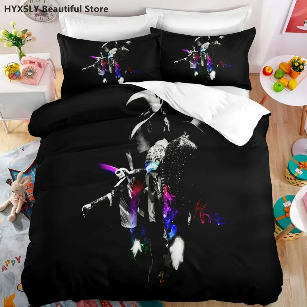 Michael Jackson Star 3D Duvet Cover Bedding Set Comforter Linen Pillowcases Home Decor Gift Single Double Twin King Queen