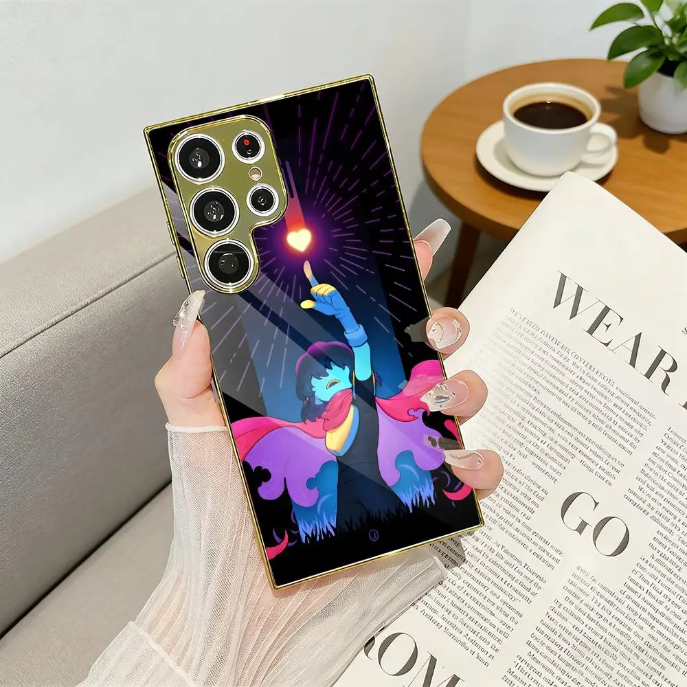 Video Game D-Deltarune Phone Case Luxury Electroplated Metal Frame Case for Samsung Galaxy S25 S24 S23 Ultra