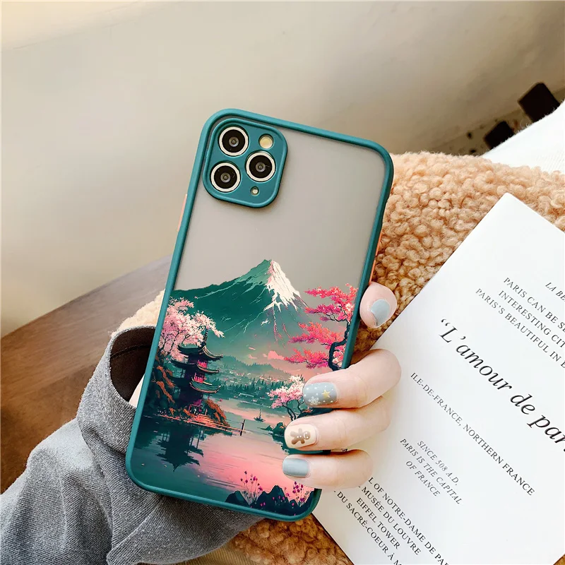 Japanische ästhetische Mount Fuji Landschaft Handyhülle für iPhone 15 Plus 17 16 14 13 12 11 15 Pro Max Mini XR XS X stoßfeste Abdeckung – Detail 4