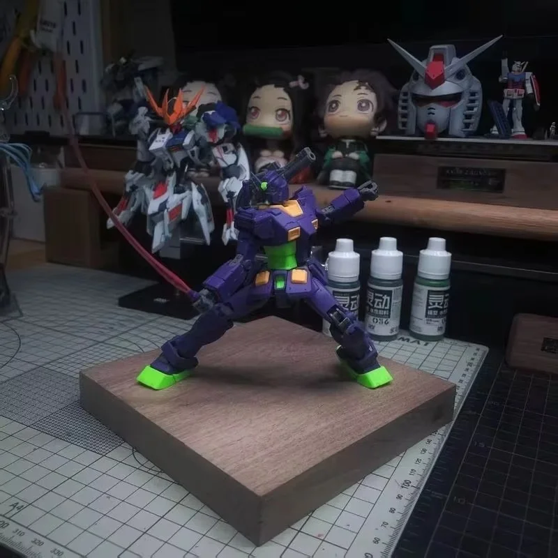 ガンソ元祖エヴァカラーアクションフィギュアダブルキャノン6フェイスマスクメカ組み立てモデルキットデスクトップ装飾男の子のおもちゃギフト