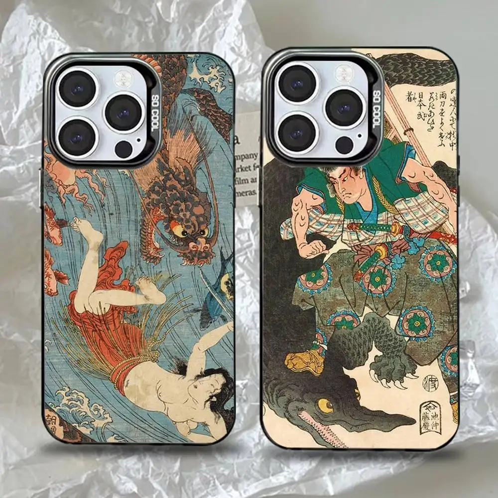 

Utagawa Kuniyoshi Ukiyoe Art Phone Case For iPhone 16,15,14,13,12,11,Pro,Max,Plus,Mini,XS,SE Anti Fall Black Matte Hard Bumper