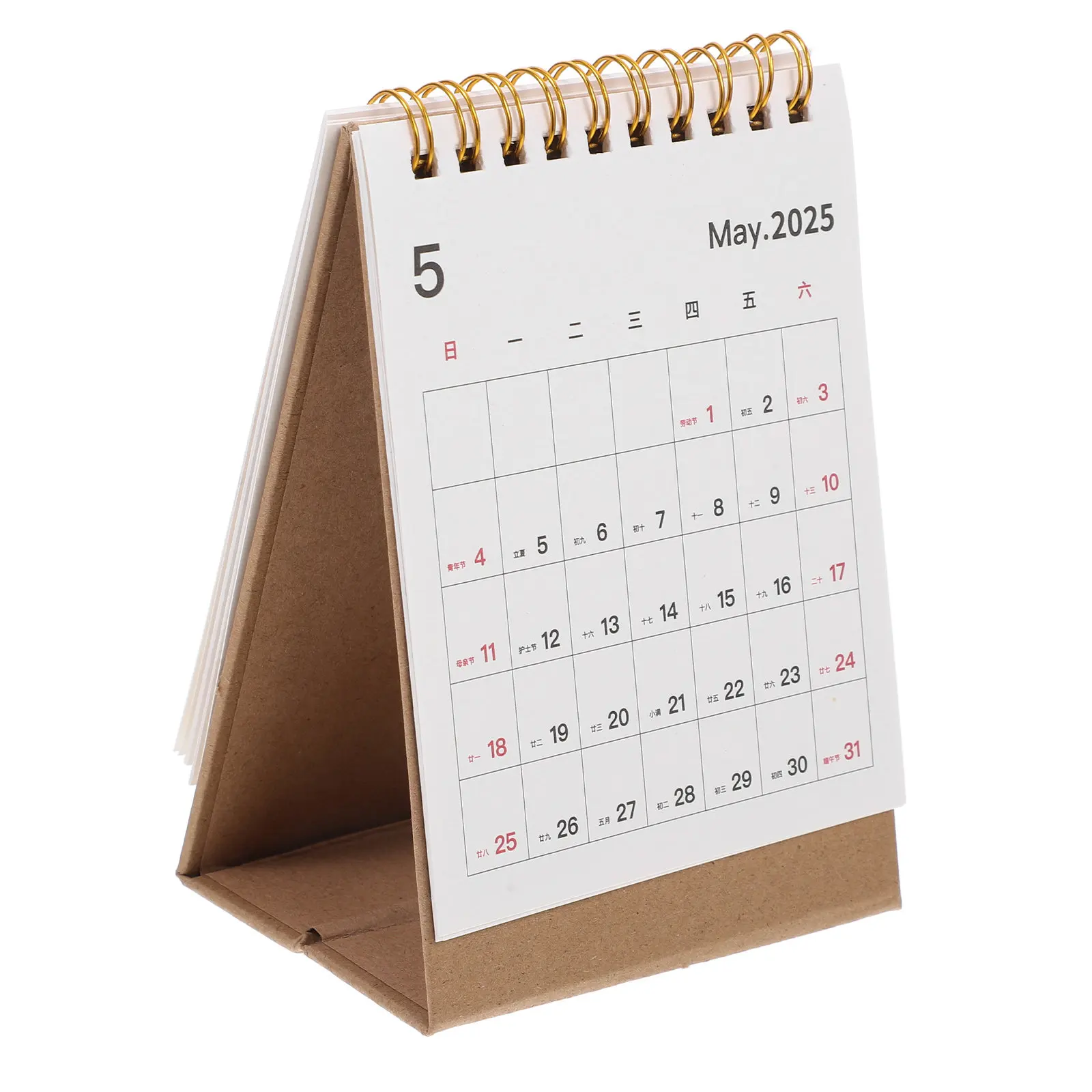 

2025 Portable Desk Calendar Standing Flip Spiral Bound Style Compact Table Calendar for Work Scheduling Appointments Goals
