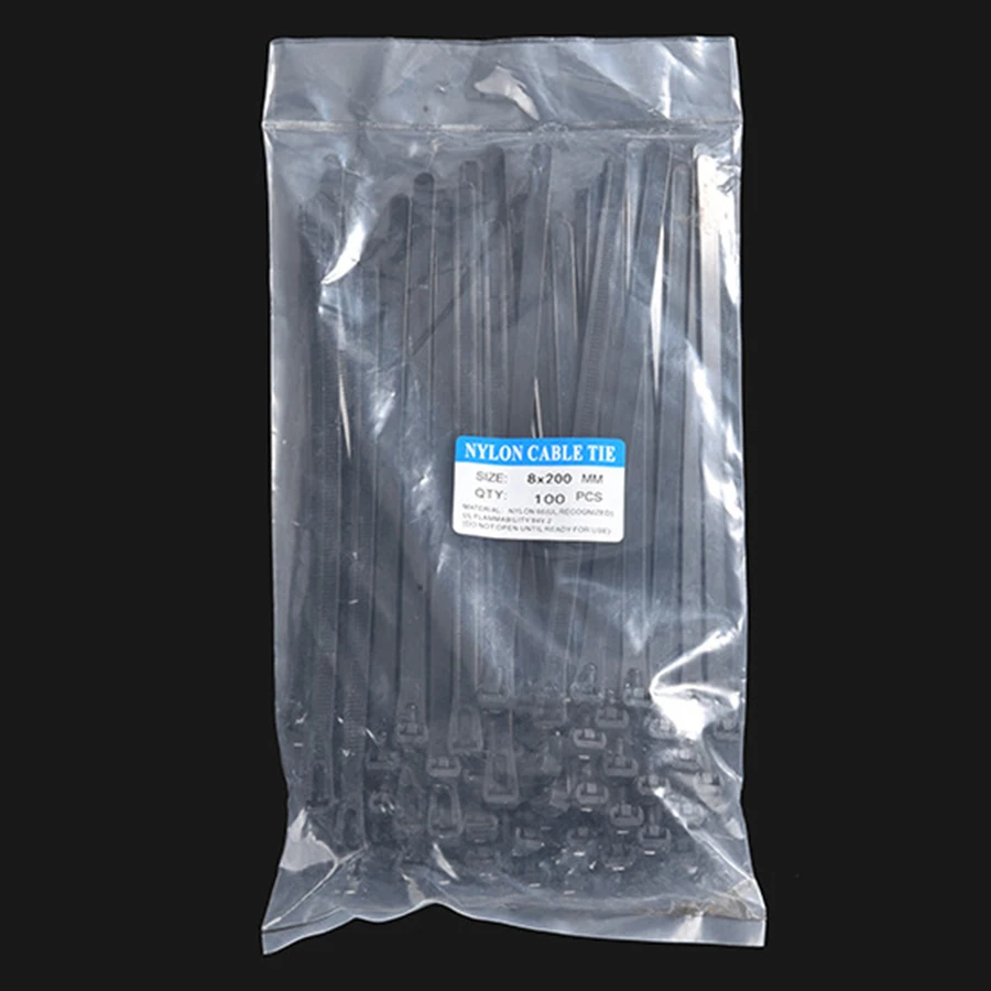 100 Reusable Cable Ties, Cable Lock Loop Nylon Ties Removable, Recyclable, Mixed Colours, Black, White