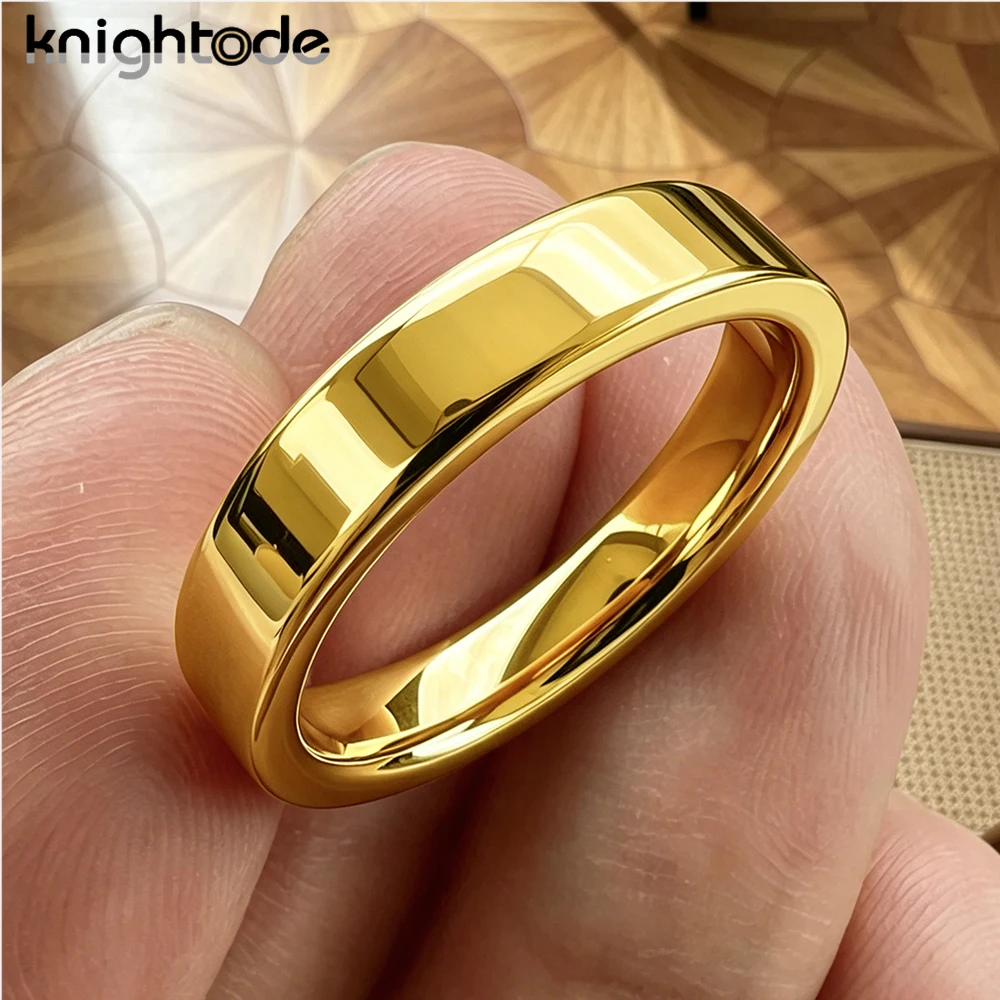 4mm Women High Quality Tungsten Wedding Bands Engagement Little Fnger Ring Flat Polished Brushed Comfort Fit
