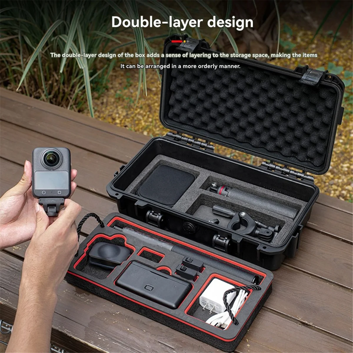 

2025+ для OSMO360 Double IPX6 Водонепроницаемый чехол для переноски Органайзер большой емкости Аксессуары для спортивной камеры